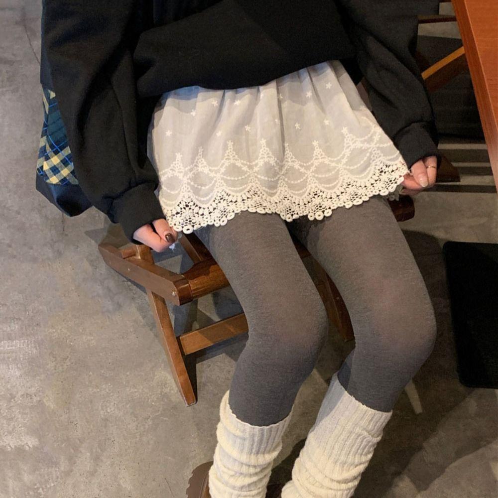 Anti-Glare Spitzen-Unterrock mit Stickerei Blume Spitze Futter Petticoat Mädchen