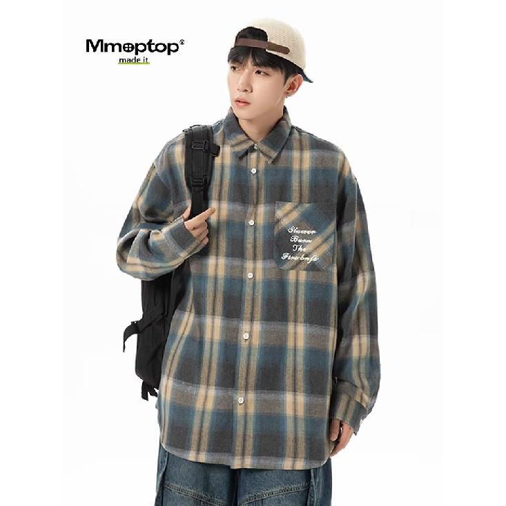 

Европейская и американская ретро-рубашка-рубашка с цветными блоками, свободная повседневная рубашка с длинным рукавом 3XL хаки