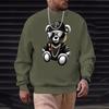 Men's Autumn 2025 Rich Bear Trendy Sunglasses Print Hoodie
