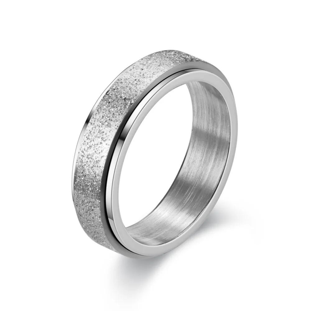 Trendy Punk Anxiety Ring for Women And Men with Moon Design Stainless Steel Anti-Stress Fidget Ring Fashionable Rotating