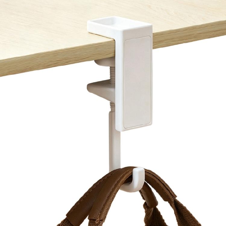 Shelf and Desk Bag Hook with Adjustable Grip, Removable Edge-Mount Backpack Holder for Study Table, Wardrobe Storage