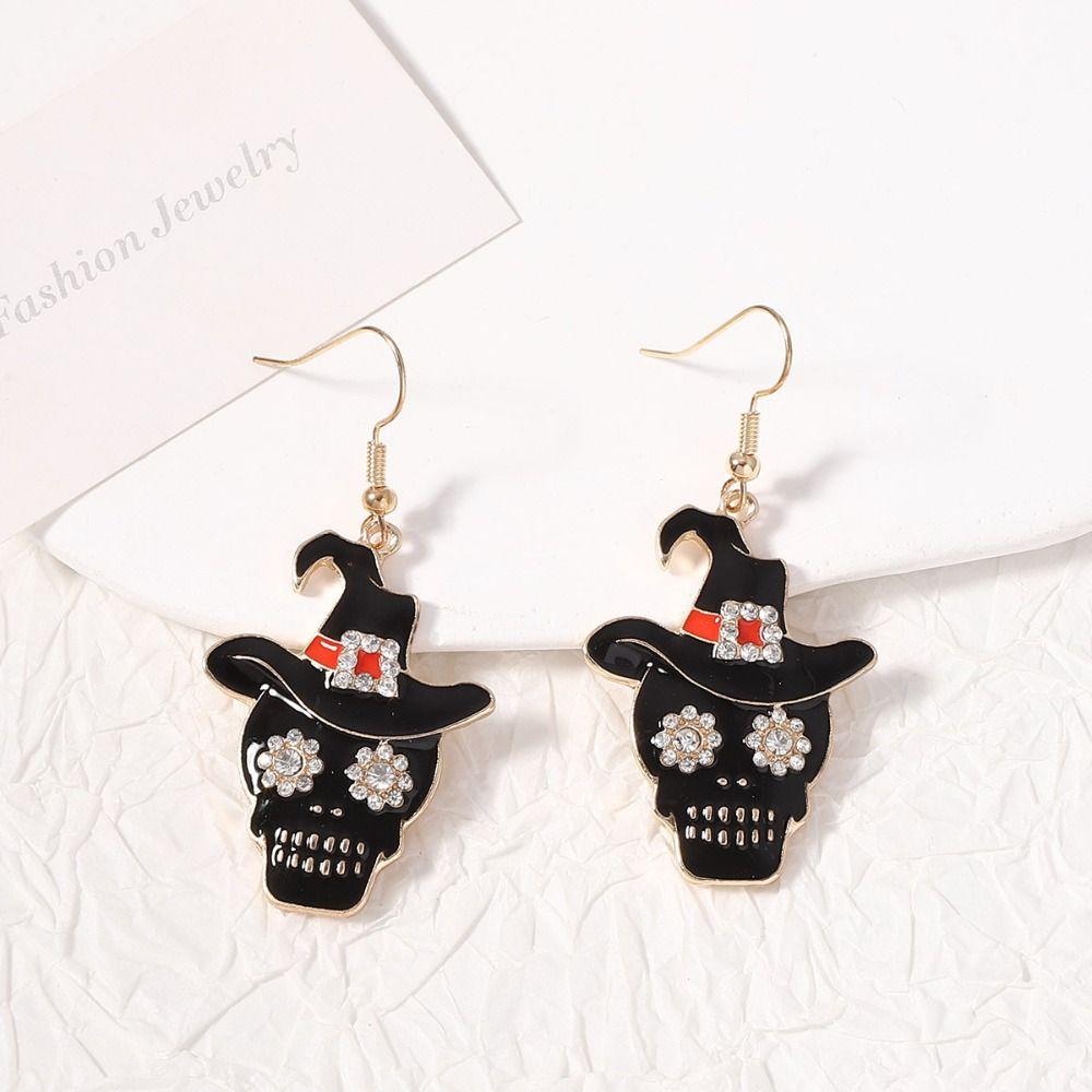Trick Pumpkin Ear Studs Skull Spider Dangle Earrings Creative Halloween Earrings  Party