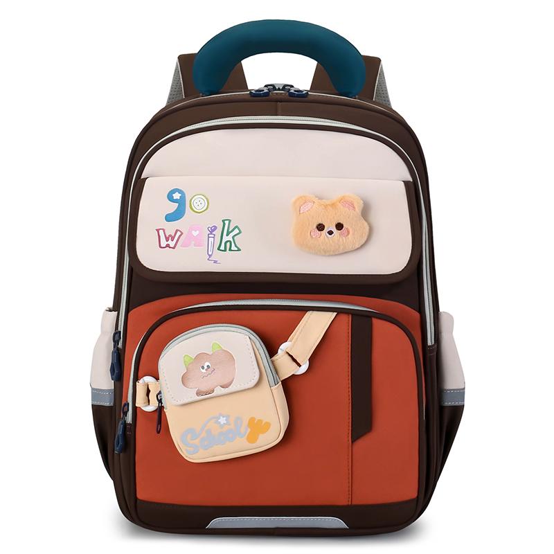 Schoolbag for Primary School Students Grade One and Two Cartoon Color-Matching Backpack for Boys and Girls Children Backpack