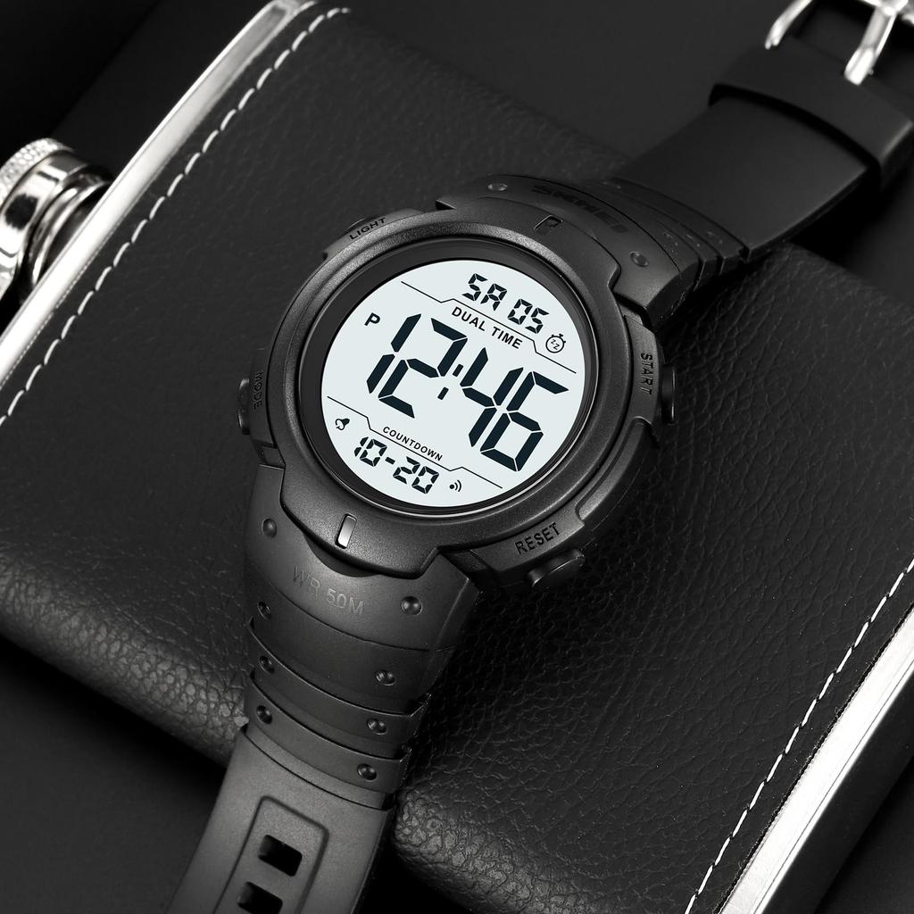 Datirzyx Digital Easy To Sports Watch with Dual Time and Japanese Instruction Manual Included X Men's Large-Scale Watch, Read, Waterproof, Stopwatch,