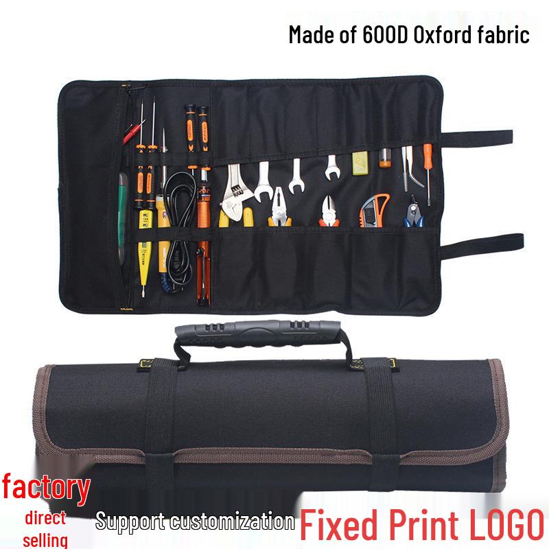Electrician's Roll-up Tool Storage Bag - Wear-resistant, Thickened Canvas for Multifunctional Use
