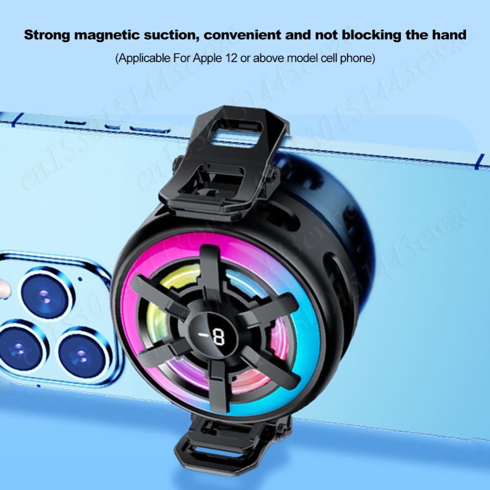 2024 DY28 Mobile Phone Magnetic/ Back-Clip 2 In 1 Semiconductor Radiator Cooling with RGB Light for IOS Android PUBG Game Cooler