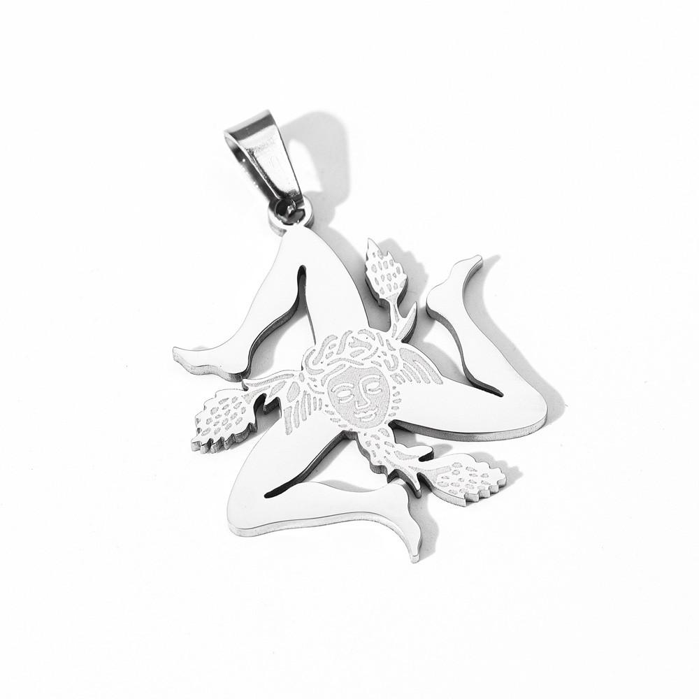 

Ожерелье из нержавеющей стали с подвеской Sicilian City, мужская подвеска для пары серебряный