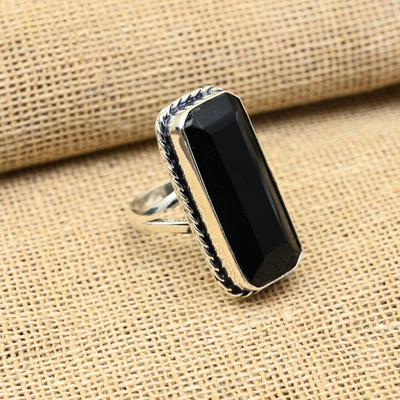 Ravishing Black Spinel Gemstone Handmade 925 Solid Sterling Silver Jewelry Ring For Her