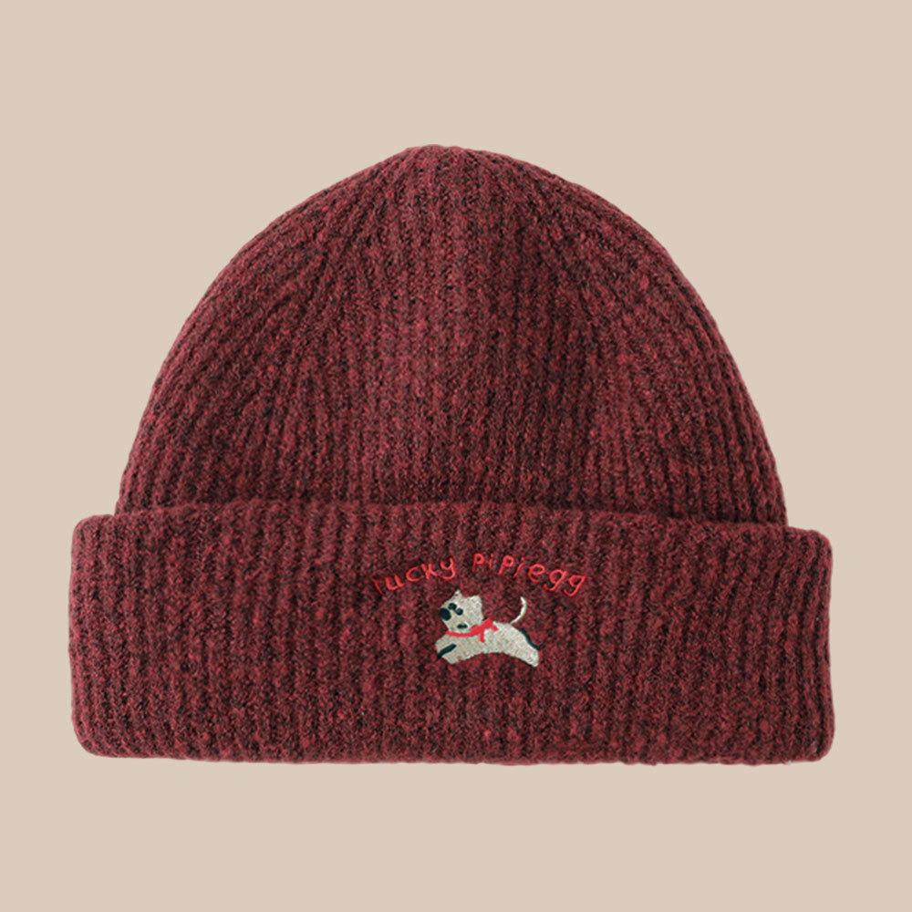 

Корейская милая шапка с вышивкой щенка, теплая шерстяная шапка для защиты ушей на осень и зиму, универсальная шапка от холода, новая шапка