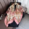 Nouveau 90*90 Cm Retro Marque Femmes Foulard En Soie Bandanna Mode Bohème Motif Carre Hijab Dame Enveloppement Bandeau Foulard