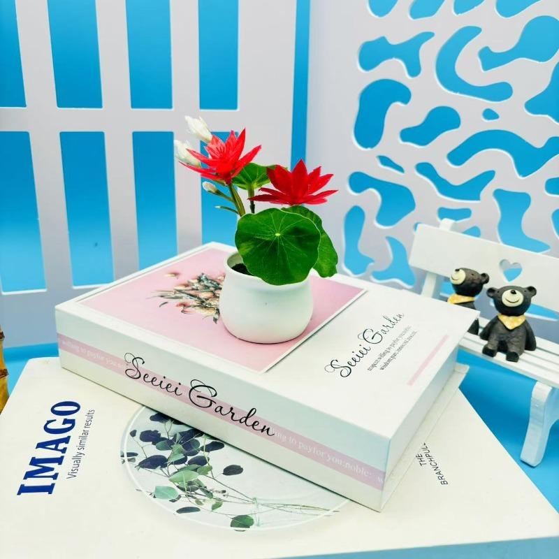

Artificial Lotus Water LilyBuddhist Hall DecorationArtificial FlowersHome DecorationArtificial Plants White basin яскраво-червоного кольору