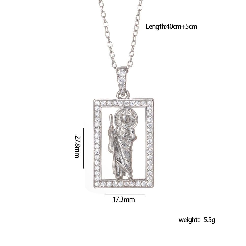Квадратный кулон-ожерелье Дева, Стильное ретро хип-хоп индивидуальное универсальное ожерелье, Подарок