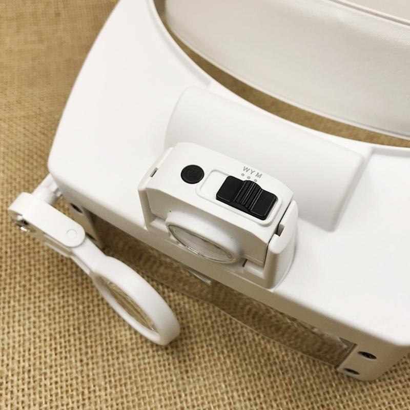 LED Head Magnifier,Hands Free Headband Magnifying Glasses with 5 Led,Professional Jeweler Loupe