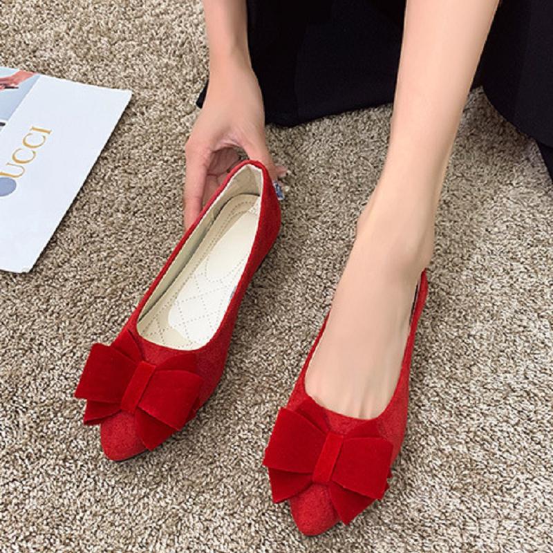women fashion light weight bow tie slip on flat shoes for office ladies green summer shoes mocasines mujer a5976