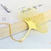 New Rose Gold Apricot Leaf Metal Bookmark Tassel Chinese Style