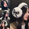 Foldable Plush Ear Muffs With Bowknot/Paws Pattern For Women And Girls Winter Outdoor Activity Ear Protectors
