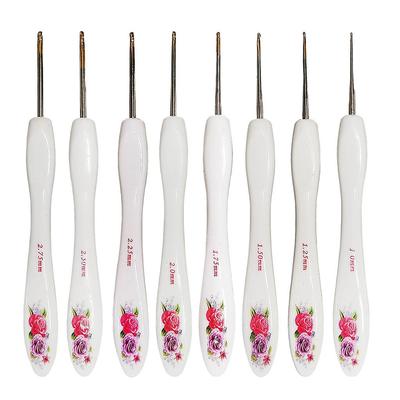 8 Pieces Crochet Hooks Set DIY Braid Craft Single-head Sewing Supplies Household Accessory Printing Weaving Tools for Bag Use