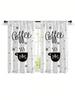 2pcs Kitchenware Printing Decoration Rod Small Curtain Kitchen Curtain for Decorating Bedrooms Study Room Cafes and Living Rooms
