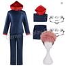 Anime Tokyo Itadori Yuji Cosplay Costume with Hooded Pants For Halloween Outfit School Carnival Uniform