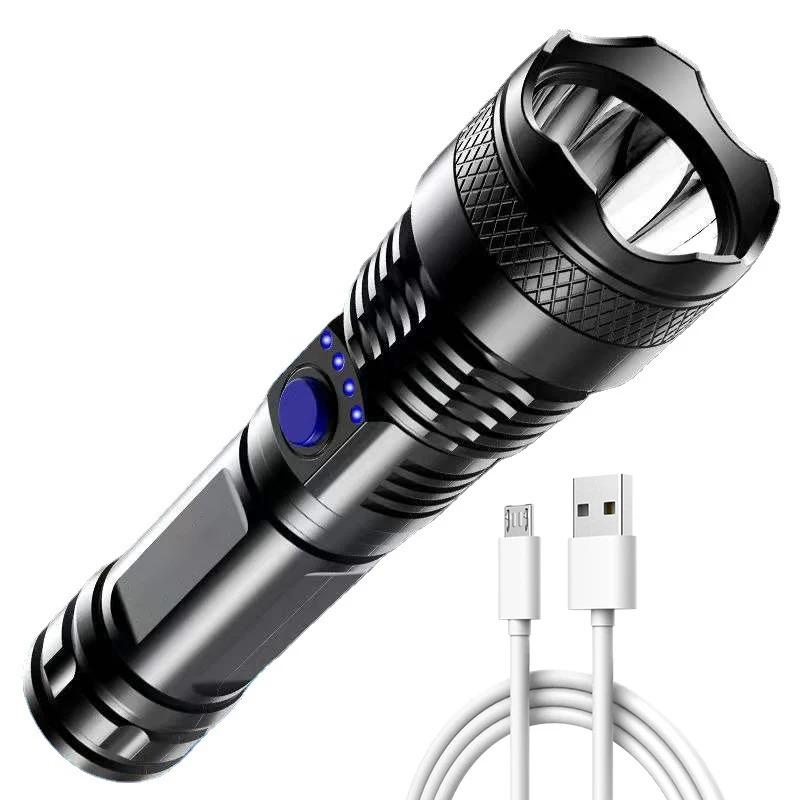 3600mAh LED Flashlight Super Bright USB Rechargeable Torch Lantern Powerful Portable Light for Camping Emergency Working Outdoor