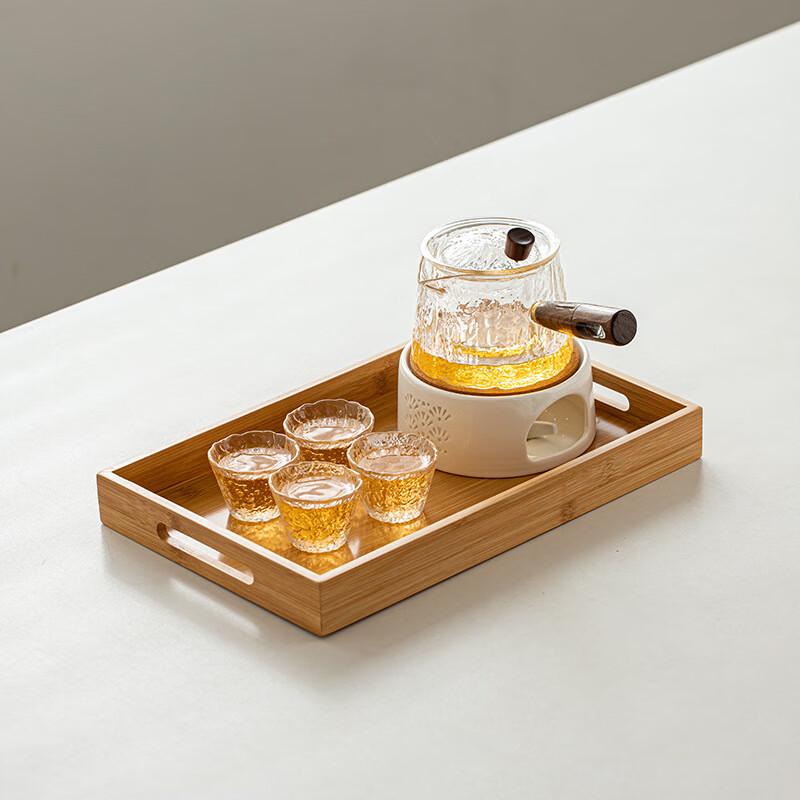 Japanese Style Glass Teapot Set with Warmer
