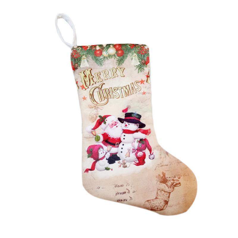 Christmas Stockings Pendant Cloth Ornaments Small Boots Pendant Christmas Pattern Print Party Home
