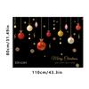 Christmas Ball Pattern Window Stickers, Removable Waterproof PVC Holiday Decals for Home Store Living Room Bar Door Decoration