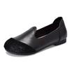 Johnature Versatile Retro Women's Slip-on Shoes Genuine Leather Round Toe Shallow Soft Soled Flat Shoes