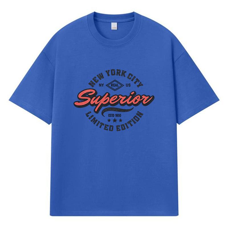 2026 New York City Printed Graphic Y2k Harajuku Streetwear 100% Cotton T Shirt Casual Oversized Summer Men T-shirt
