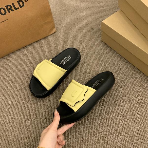 Fashion Slippers Casual Summer Women's Shoes Pantofle Slides Shale Female Beach Luxury 2025 Sabot Soft Flat Leisure Hook & Loop Female S