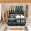 Multifunctional Kitchen Countertop Dish Rack with Storage for Bowls, Chopsticks, Plates, and Cutlery