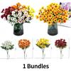 Funsdecor Artificial Mums, 2025 New Artificial Sunset Mums, Artificial Mums for Outdoors Fall - UV Resistant, Waterproof, Fake Fall Flower Daisy for