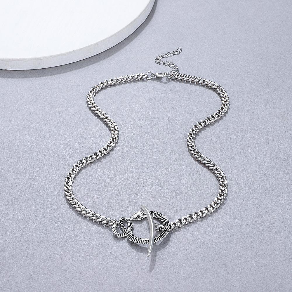 European and American Snake-shaped Design Open Neck Chain Women's Snake Shape Personalized Trend Wind Necklace
