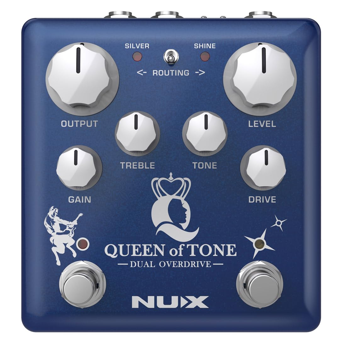 Педаль NUX Queen of Tone Dual Overdrive Stacking Knight и Morning Star NDO-6