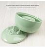Ceramic Inkstone Moisturizing Inkwell with Lid for Calligraphy - Non-Drying Ink Dish & Brush Rest