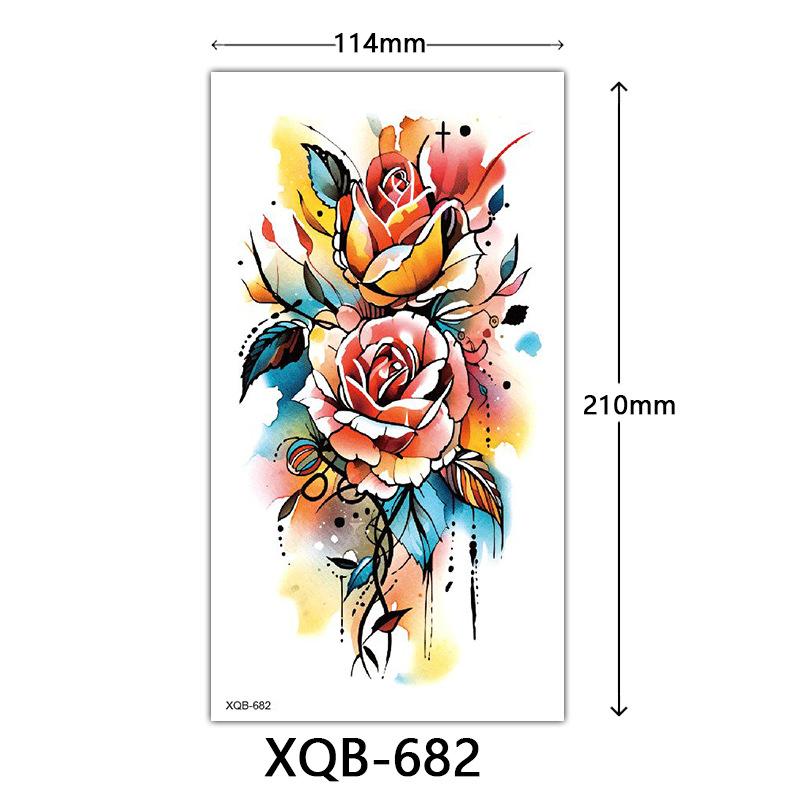 Small Full Arm Tattoo Sticker, Flower Letters, Plain Flower Tattoo Sticker Tattoo