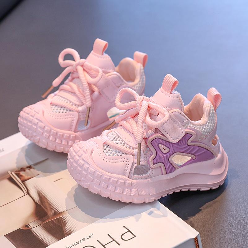 Kids Sports Sandals Hollowed-out Boys Girls Running Shoes Non-slip Soft Sole 2025 Summer New Children Sneakers Hollowed-out