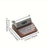 2pcs Retro Wooden Typewriter-Style Memo Clip, Creative Home Office Desk Decor, Photo Holder, Vintage Look, Faux Wood Material, 2 Styles