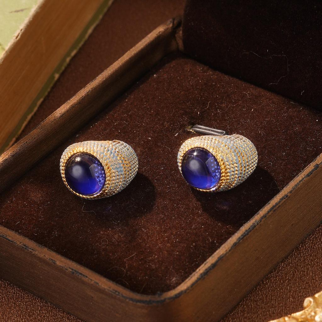 Vintage flower fringed stud earrings medieval vintage niche ring pearl premium earrings light luxury ear jewelry