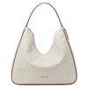 MK Nayla Lazy Style Logo Print Faux Leather Hobo Shoulder Bag Medium Women Bags Vanilla-White Acorn-Brown 35F5G5ZL6B-150