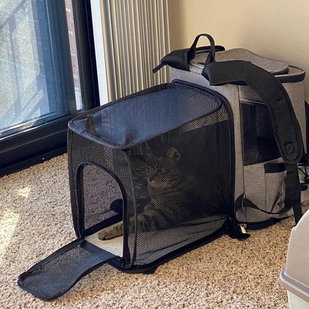 Expandable Pet Cat Carrier Backpack Mesh Breathable Travel Bag for Small Dogs Portable Multi-Function Pet Transport Backpack