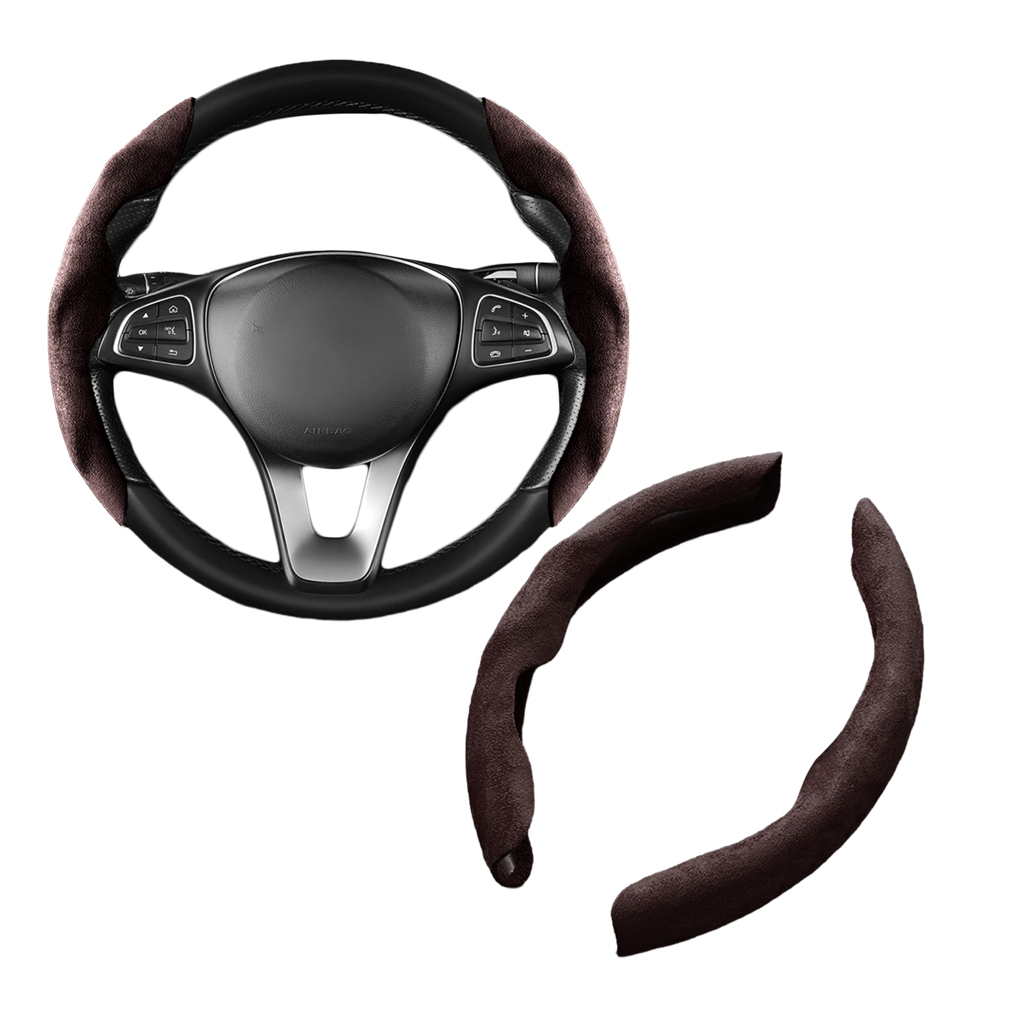 

Fesanla Чехол на руль, Для автомобилей, Универсальный, Для малолитражных автомобилей, Замша, Влагопоглощающий,