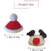 Hamster Hat with Adjustable Strap, Cute Small Animals Hat, Mini Hand Knitted Hats for Small Pets Parrot Bearded Dragon Guinea Pig Bunny (Christmas)