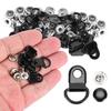100 Set Schnürsenkel Haken DRing Öse Schnalle Messing Schuh Leder DIY Niet Werkzeug Glanz Schwarz 9x22mm