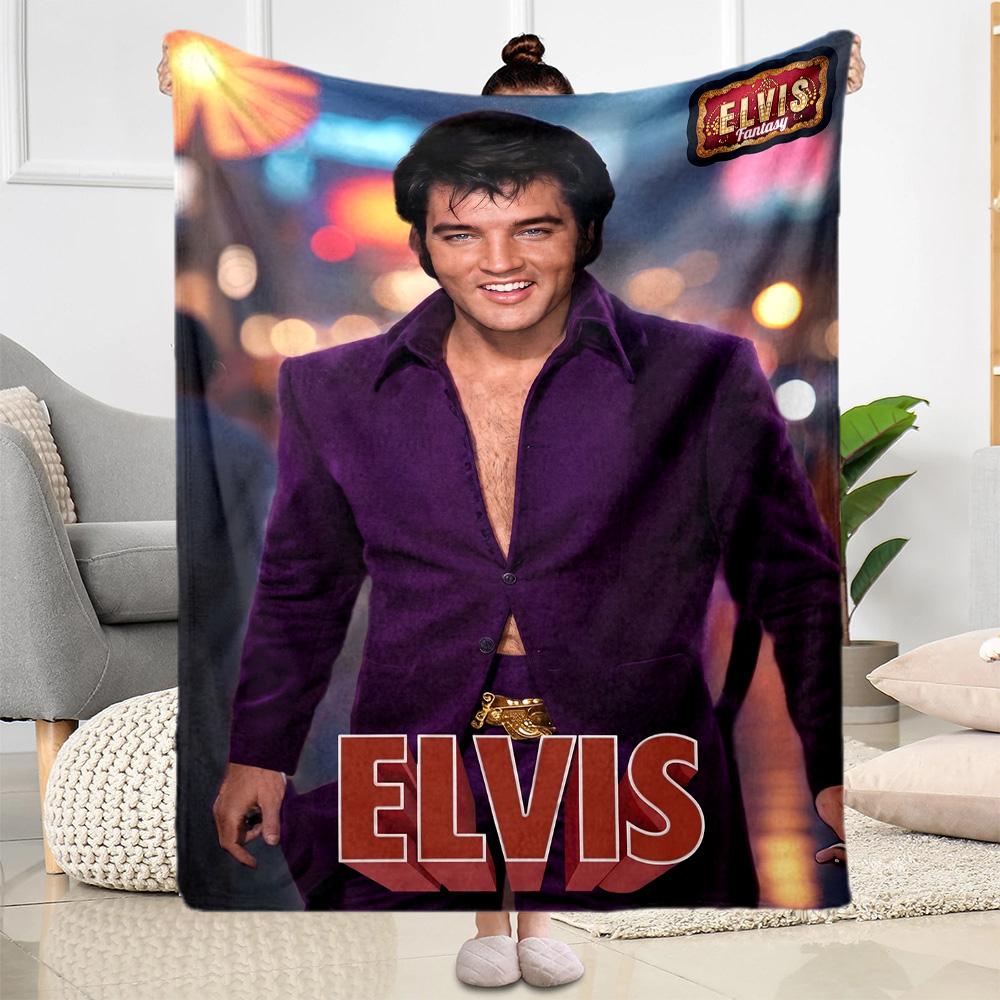 Elvis: Iconic Legend Blanket Warmthful Decor Suitable for Picnics Livingroom Bed Four Seasons Universal Digital Print