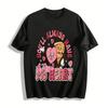 Retro Pizza Heart Graphic Tee Cute Cartoon Casual Loose Top Pure cotton T-shirt