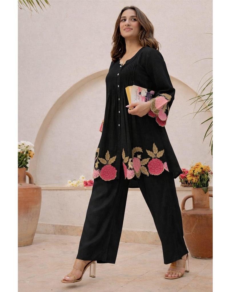 Damen Designer Baumwolle Oberteil Tunika Kurta Hosen Set Indisch Bollywood Party Wear Cord Set