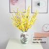 Artificial Yellow Winter Jasmine Bouquet, 7-Fork for Mall Decor & Spring Gardens