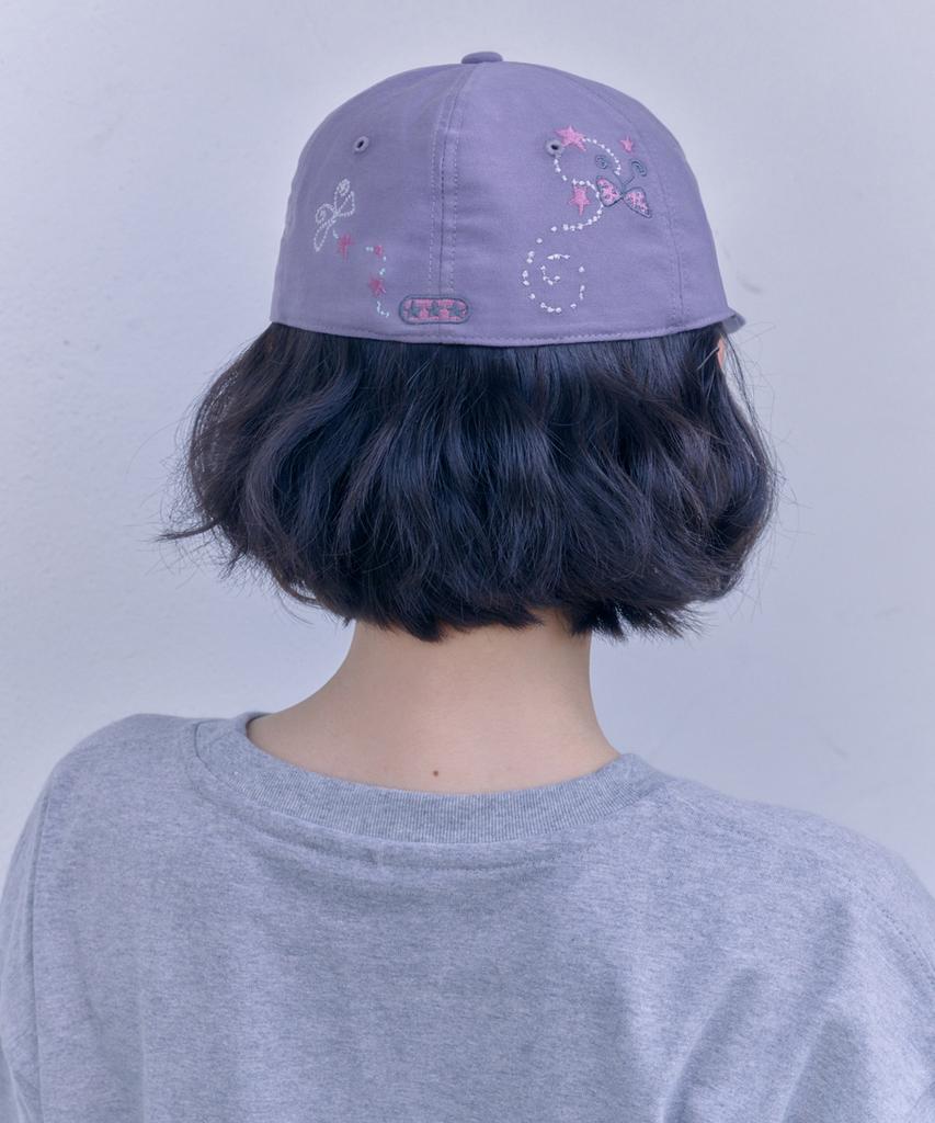 AMBLER Vintage Butterfly Cap Embroidered Camp Ball Cap Ah702 (Purple)
