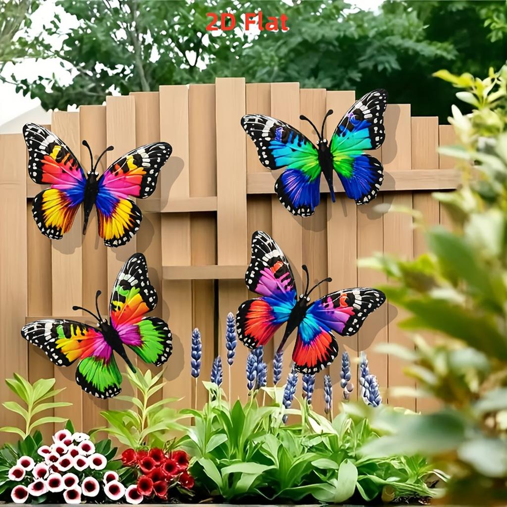 4pcs Metal Butterfly Wall Art Decor